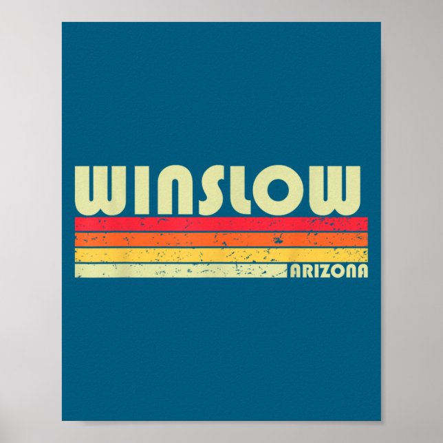 Winslow Az Arizona Funny City Home Roots Gift Retr Poster (Front)
