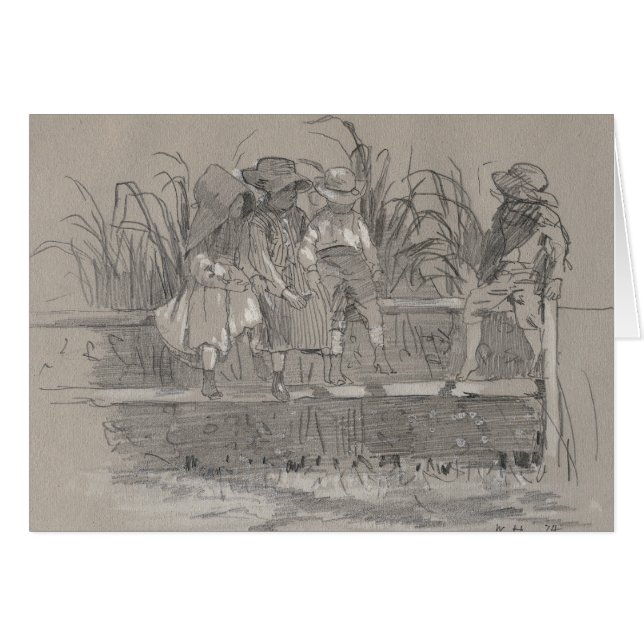 Winslow Homer - Children Sitting on a Fence (Front Horizontal)