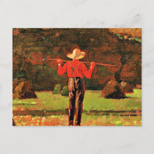 Winslow Homer - Farmer with a Pitchfork Postcard