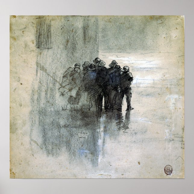 Winslow Homer Fishermen in Oilskins, Cullercoats Poster (Front)