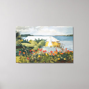 Winslow Homer Flower Garden and Bungalow Bermuda Canvas Print