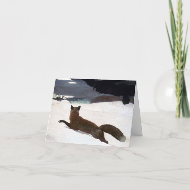 WINSLOW HOMER: FOX HUNT, 1893 HOLIDAY CARD (Front)