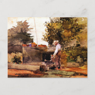 Winslow Homer painting, At the Well Postcard