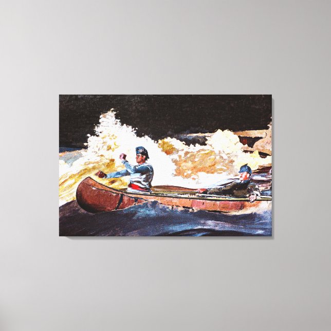 Winslow Homer painting, Shooting the Rapids Canvas Print (Front)