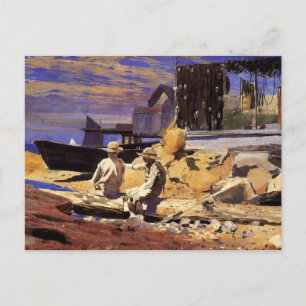 Winslow Homer painting, Waiting for the Boats Postcard
