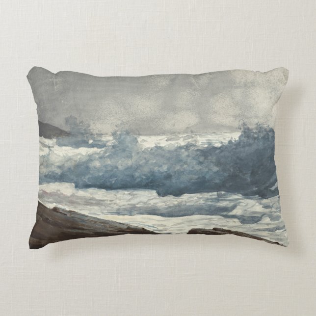 Winslow Homer - Prout's Neck, Breakers Decorative Cushion (Front)