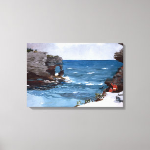 Winslow Homer Rocky Shore, Bermuda Canvas Print