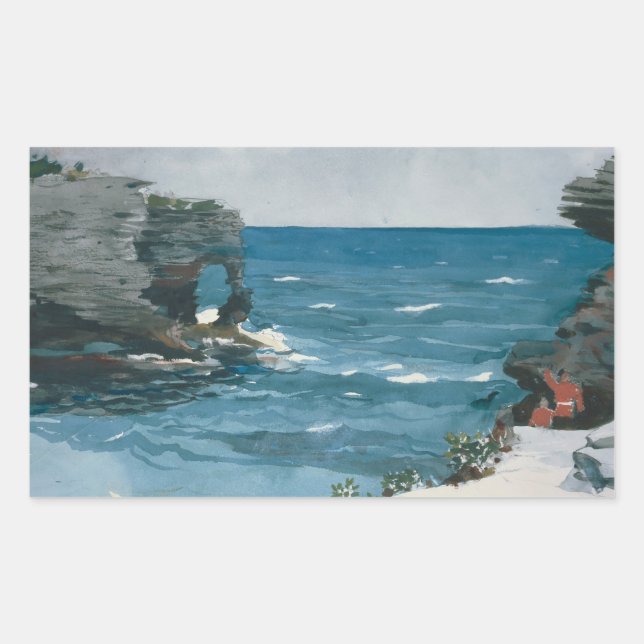Winslow Homer - Rocky Shore, Bermuda Rectangular Sticker (Front)
