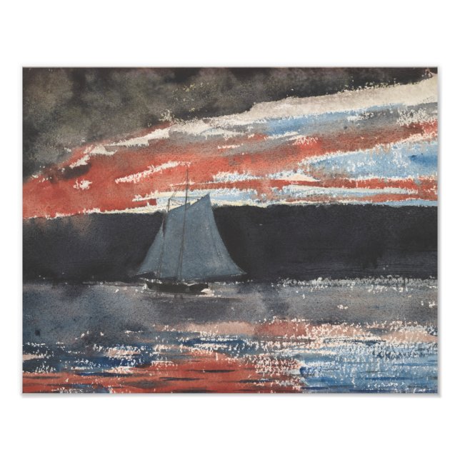 Winslow Homer - Schooner at Sunset Photo Print (Front)