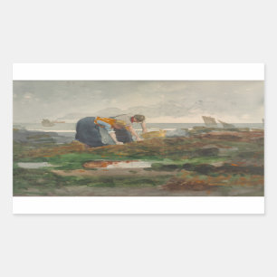 Winslow Homer - The Mussel Gatherers Rectangular Sticker