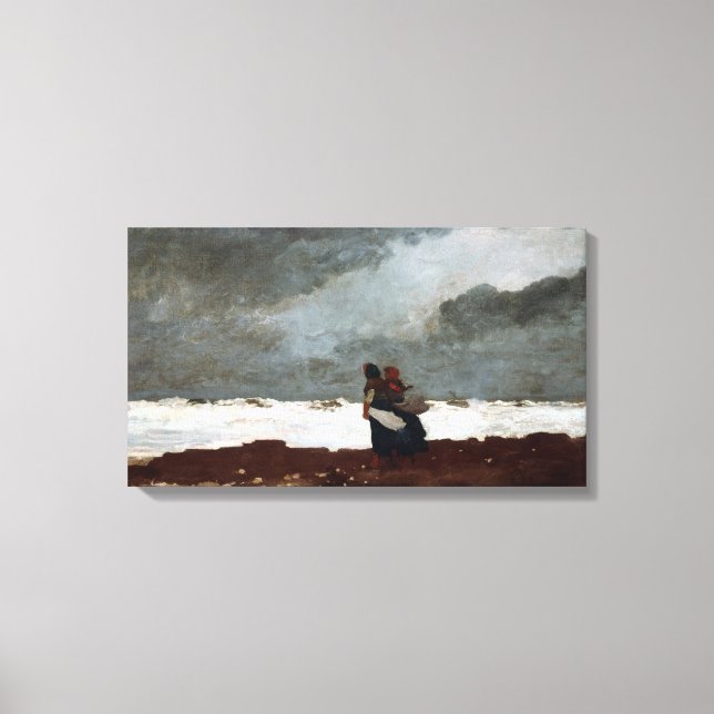 Winslow Homer Two Figures by the Sea Canvas Print (Front)