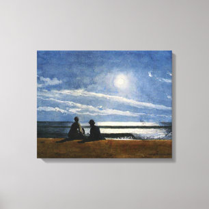 Winslow Homer watercolor, Moonlight Canvas Print