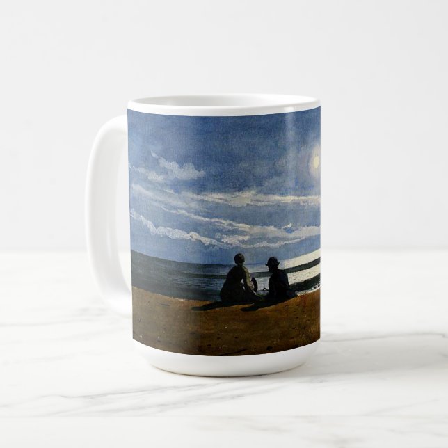 Winslow Homer watercolor, Moonlight, Coffee Mug (Front Left)