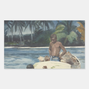Winslow Homer - West India Divers Rectangular Sticker