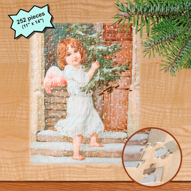 Winsome Angel with Christmas Tree Jigsaw Puzzle (Creator Uploaded)