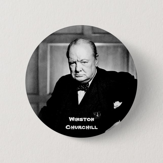 Winston Churchill 6 Cm Round Badge (Front)