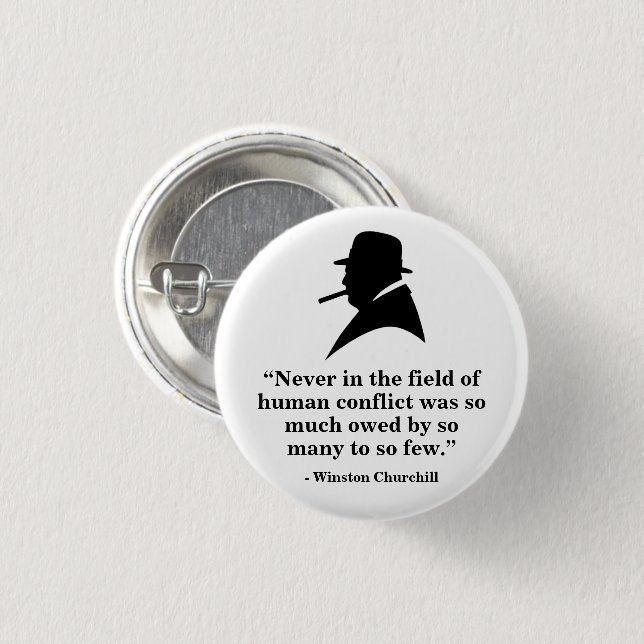 Winston Churchill Badge - Quote 11 (Front & Back)