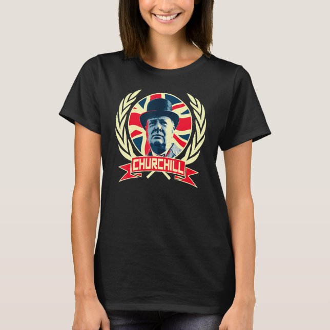 Winston Churchill British Flag Pride T-Shirt (Front)