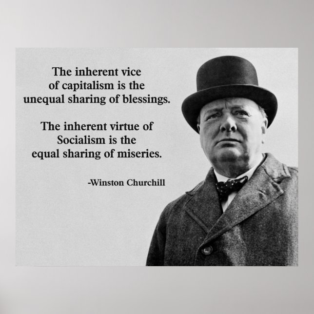 Winston Churchill Capitalism Quote Poster (Front)