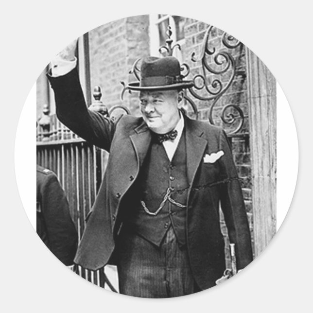 Winston Churchill Classic Round Sticker (Front)