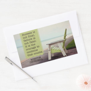 Winston Churchill "Courage" Inspirational Quote Rectangular Sticker