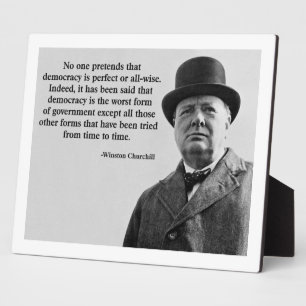 Winston Churchill Democracy Quote Plaque