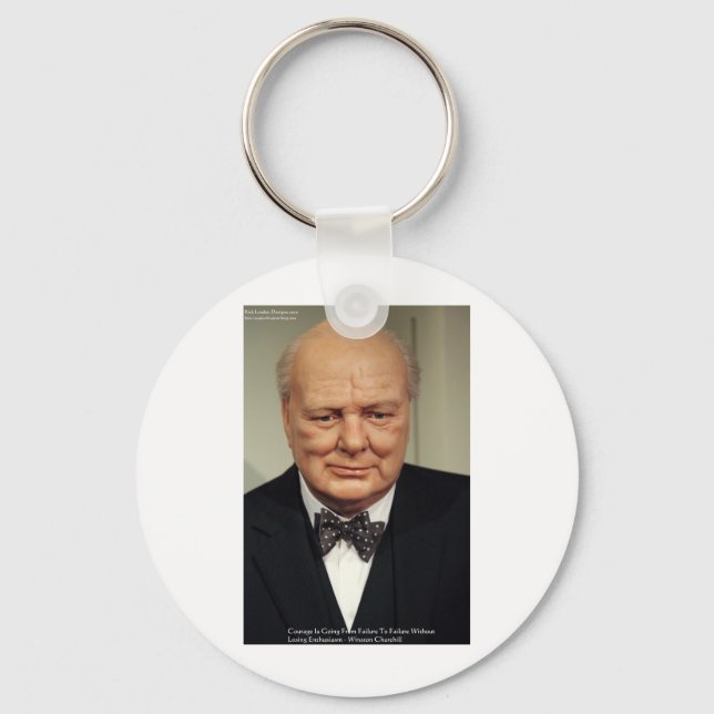 Winston Churchill Failure Wisdom Quote Gifts Key Ring (Front)