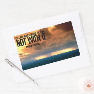 Winston Churchill Inspirational Quote "Kites" Rectangular Sticker