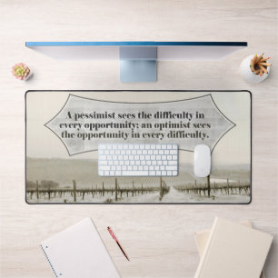 Winston Churchill Inspirational Quote Opportunity Desk Mat