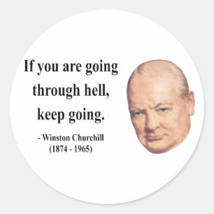 Winston Churchill Quote 4b Classic Round Sticker