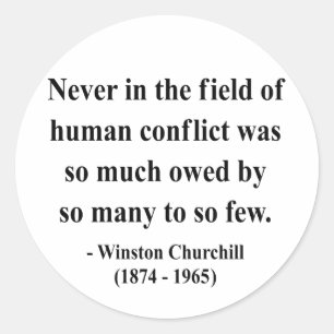Winston Churchill Quote 8a Classic Round Sticker