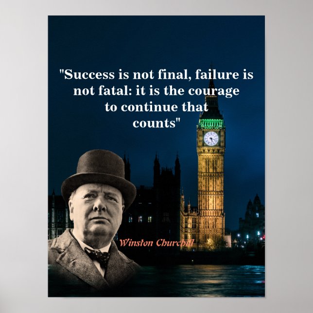 Winston Churchill Quote On Courage Poster (Front)