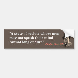 Winston Churchill Quote On Free Speech Bumper Sticker
