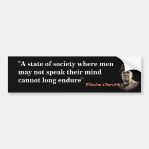 Winston Churchill Quote On Free Speech Bumper Sticker