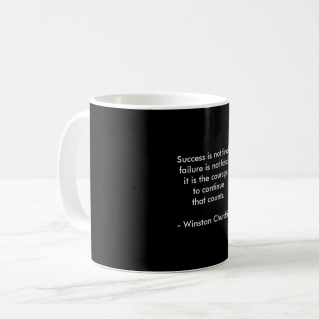 Winston Churchill Quote; Success Coffee Mug (Front Left)