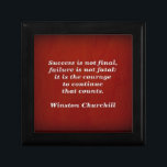 Winston Churchill Quote; Success Gift Box<br><div class="desc">Winston Churchill Quote; Success. Success is not final. Failure is not fatal; It is the courage to continue that counts. Created with a dramatic red plaster background. Designed for you by Corbin Henry for FamousShortQuotes . This Winston Churchill Gift Box is perfect for Christmas, birthday, graduation, or everyday encouragement for...</div>