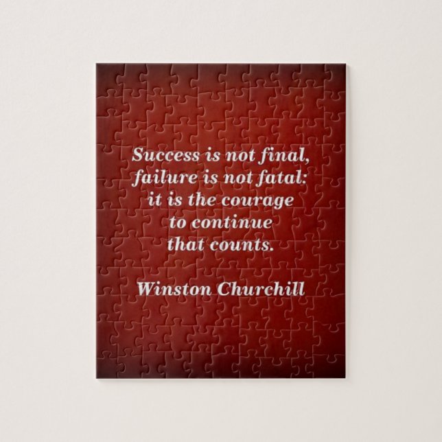 Winston Churchill Quote; Success Jigsaw Puzzle (Vertical)