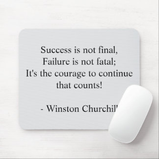 Winston Churchill Quote; Success Minimalist Mouse Pad
