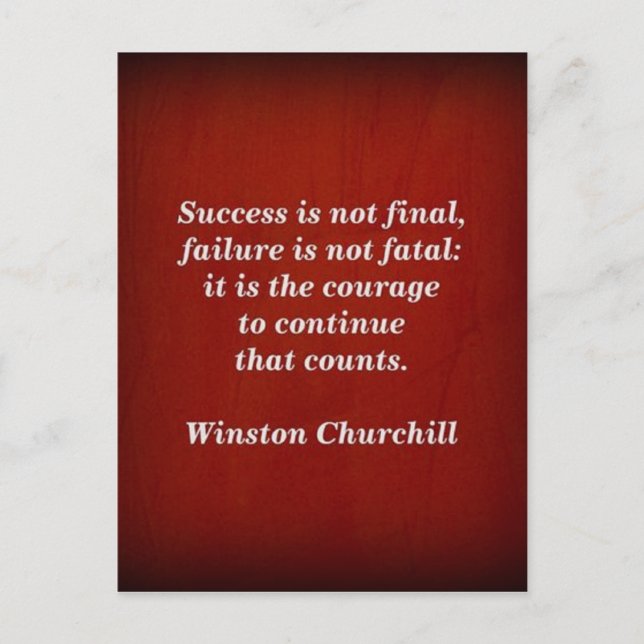 Winston Churchill Quote; Success Postcard (Front)