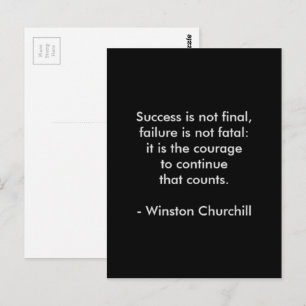 Winston Churchill Quote; Success Postcard