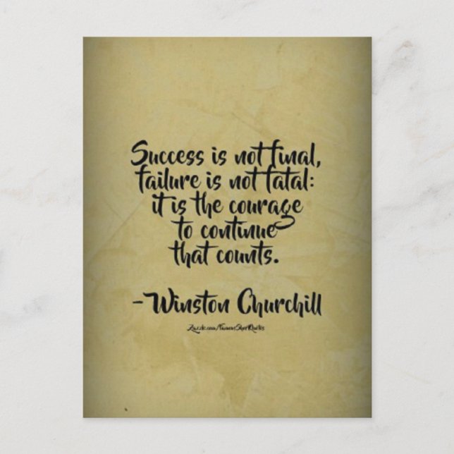 Winston Churchill Quote; Success Postcard (Front)