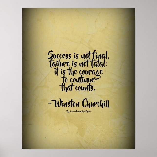 Winston Churchill Quote; Success Poster (Front)