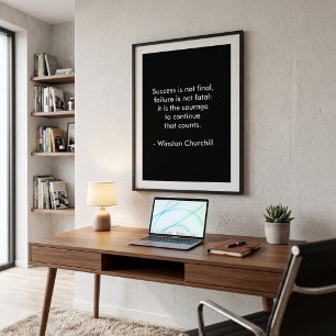 Winston Churchill Quote; Success Poster