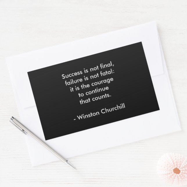 Winston Churchill Quote; Success Rectangular Sticker (Envelope)