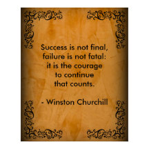 Winston Churchill Quote; Success Scroll & Stucco