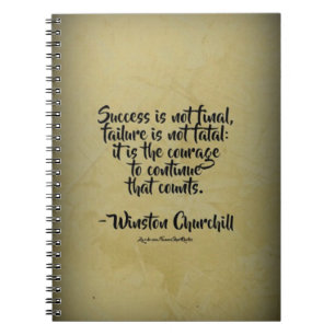 Winston Churchill Quote; Success Spiral Notebook