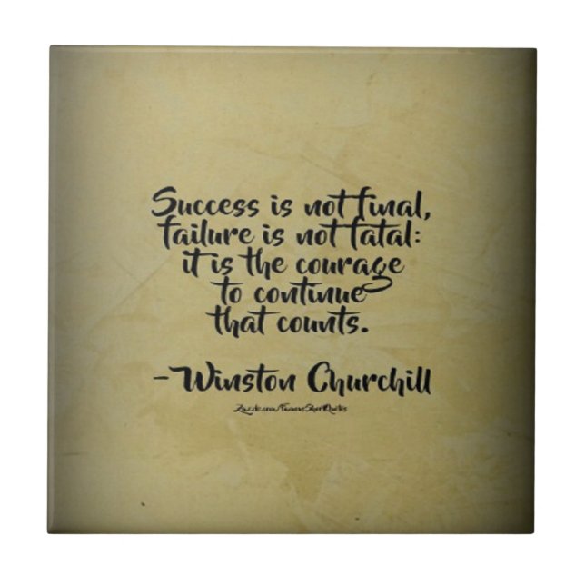 Winston Churchill Quote; Success Tile (Front)