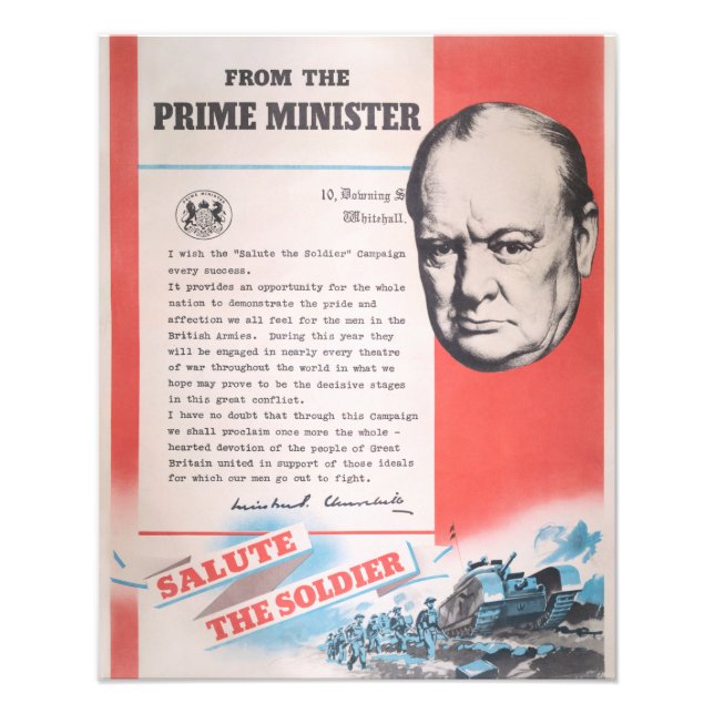 Winston Churchill, Reprint of British WW2 poster (Front)