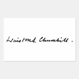Winston Churchill signature autograph symbol histo Rectangular Sticker