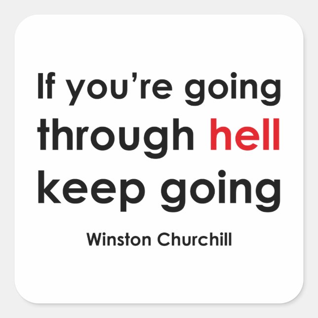 Winston Churchill Square Sticker (Front)